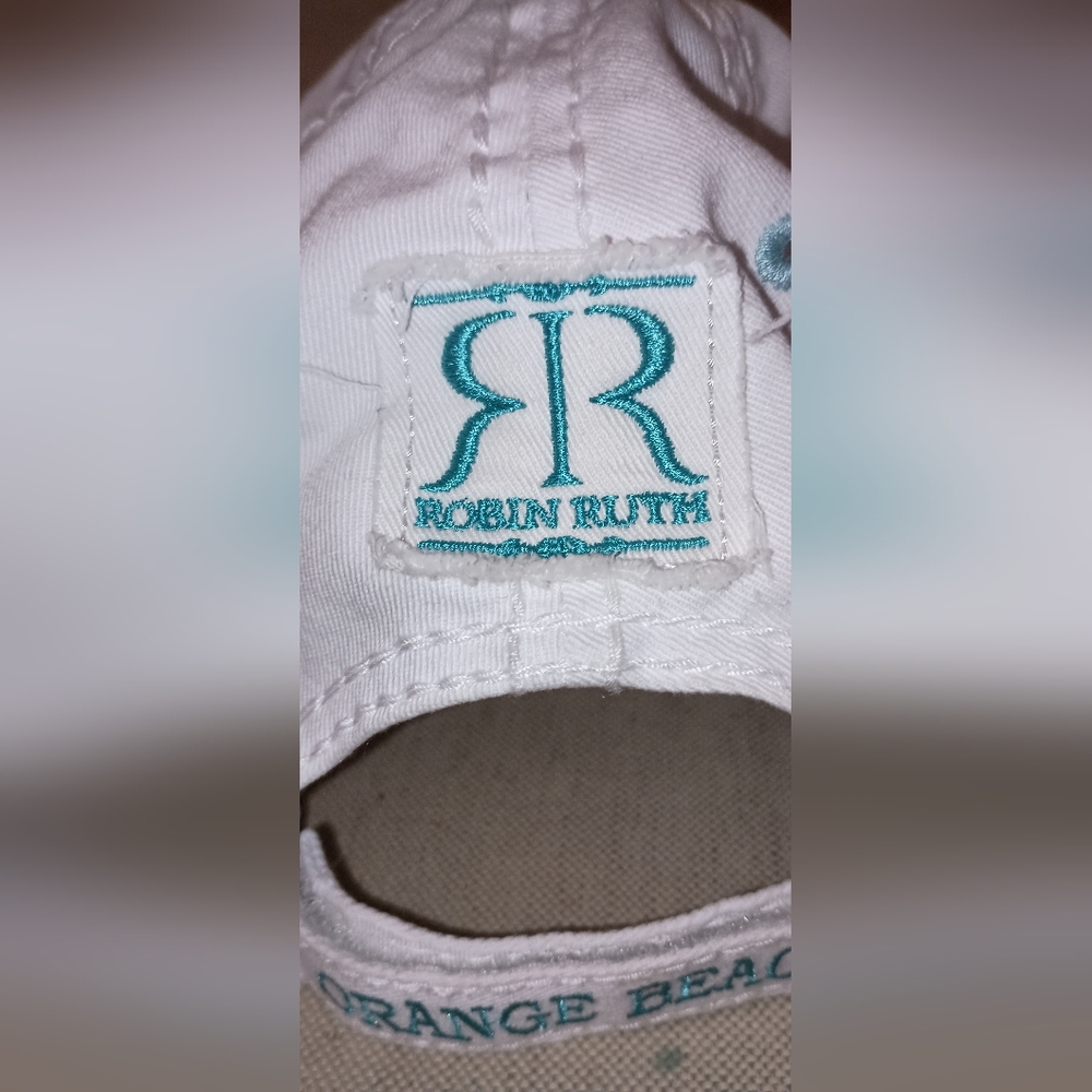 Robin Ruth Organge Beach Alabama Floral Cotton Ballcap - Picture 8 of 9